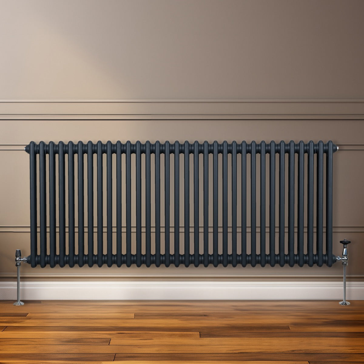 Traditional 2 Column Radiator - 600 x 1462mm - Anthracite Grey - Like New