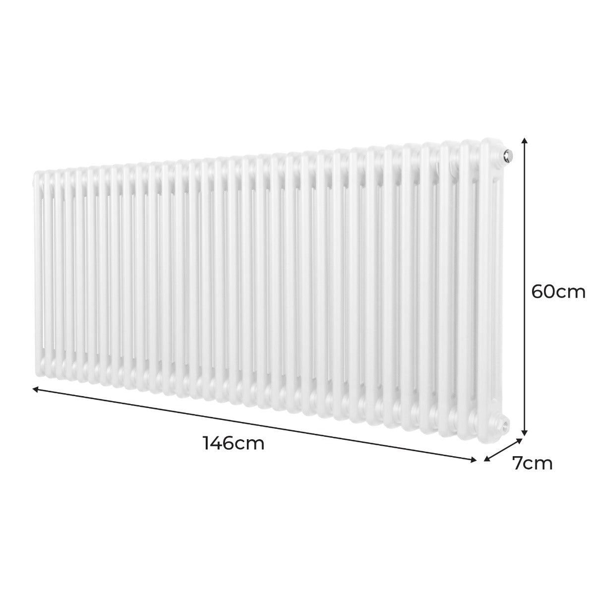 Traditional 2 Column Radiator - 600 x 1462mm - White - Used - Good
