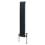 Traditional 2 Column Radiator - 1500 x 202mm - Anthracite Grey - Used - Acceptable