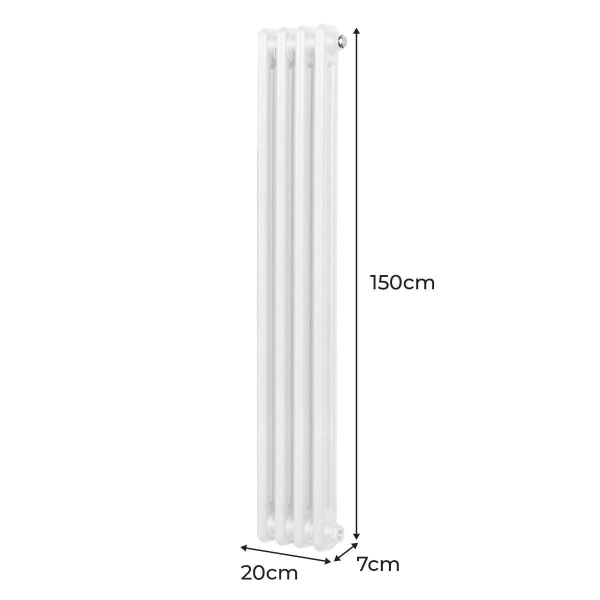 Traditional 2 Column Radiator - 1500 x 202mm - White - Like New