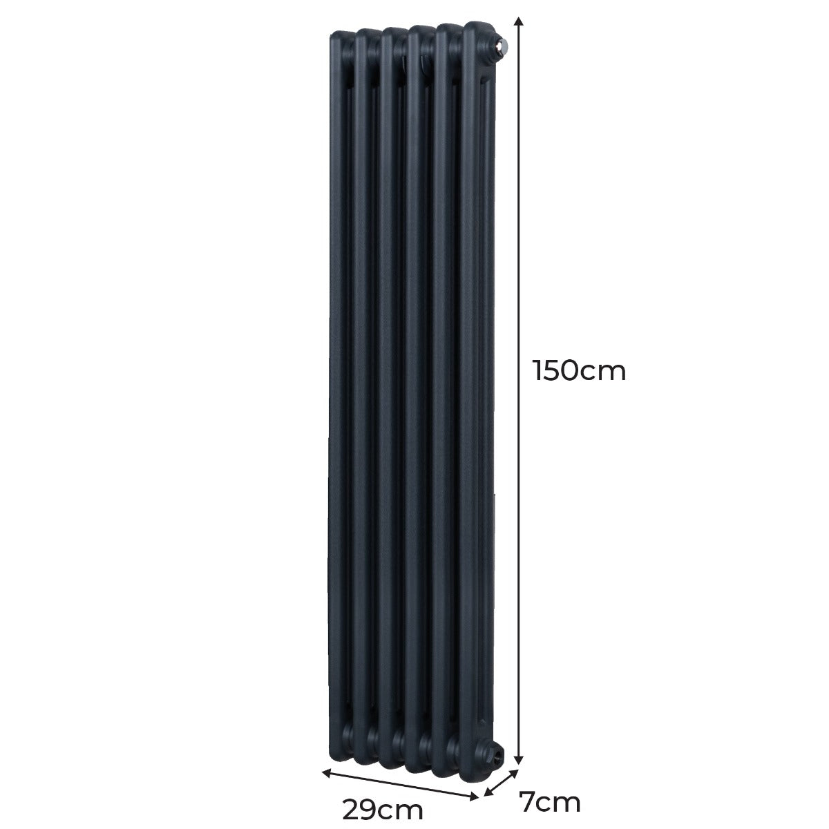Traditional 2 Column Radiator - 1500 x 292mm - Anthracite Grey - Used - Good