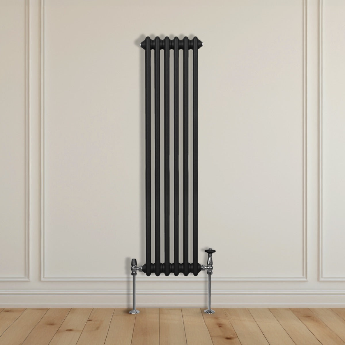 Traditional 2 Column Radiator - 1500 x 292mm - Black - Used - Good