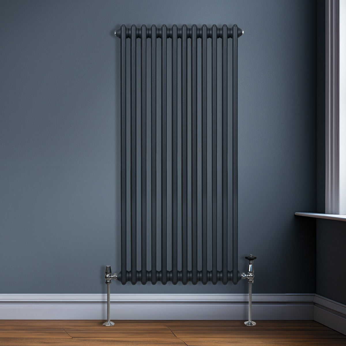 Traditional 2 Column Radiator - 1500 x 562mm - Anthracite Grey - Used - Acceptable