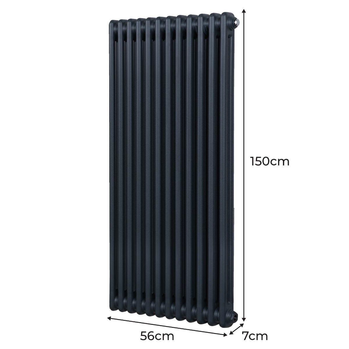 Traditional 2 Column Radiator - 1500 x 562mm - Anthracite Grey - Used - Good