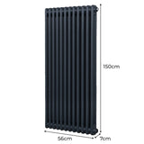Traditional 2 Column Radiator - 1500 x 562mm - Anthracite Grey - Used - Good