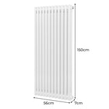 Traditional 2 Column Radiator - 1500 x 562mm - White - Used - Acceptable