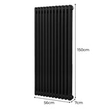 Traditional 2 Column Radiator - 1500 x 562mm - Black - Used - Acceptable