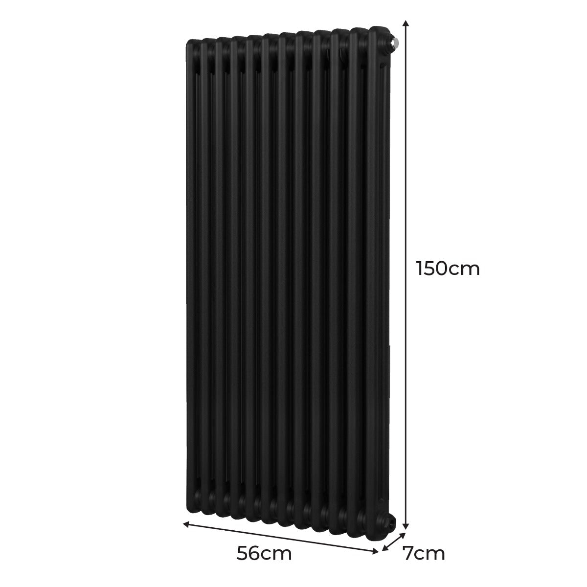 Traditional 2 Column Radiator - 1500 x 562mm - Black - Used - Good
