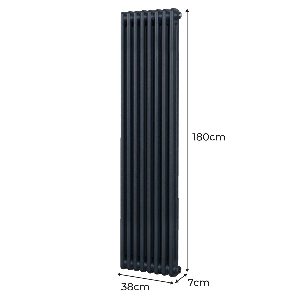 Traditional 2 Column Radiator - 1800 x 382mm - Anthracite Grey - Like New