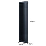 Traditional 2 Column Radiator - 1800 x 382mm - Anthracite Grey - Like New