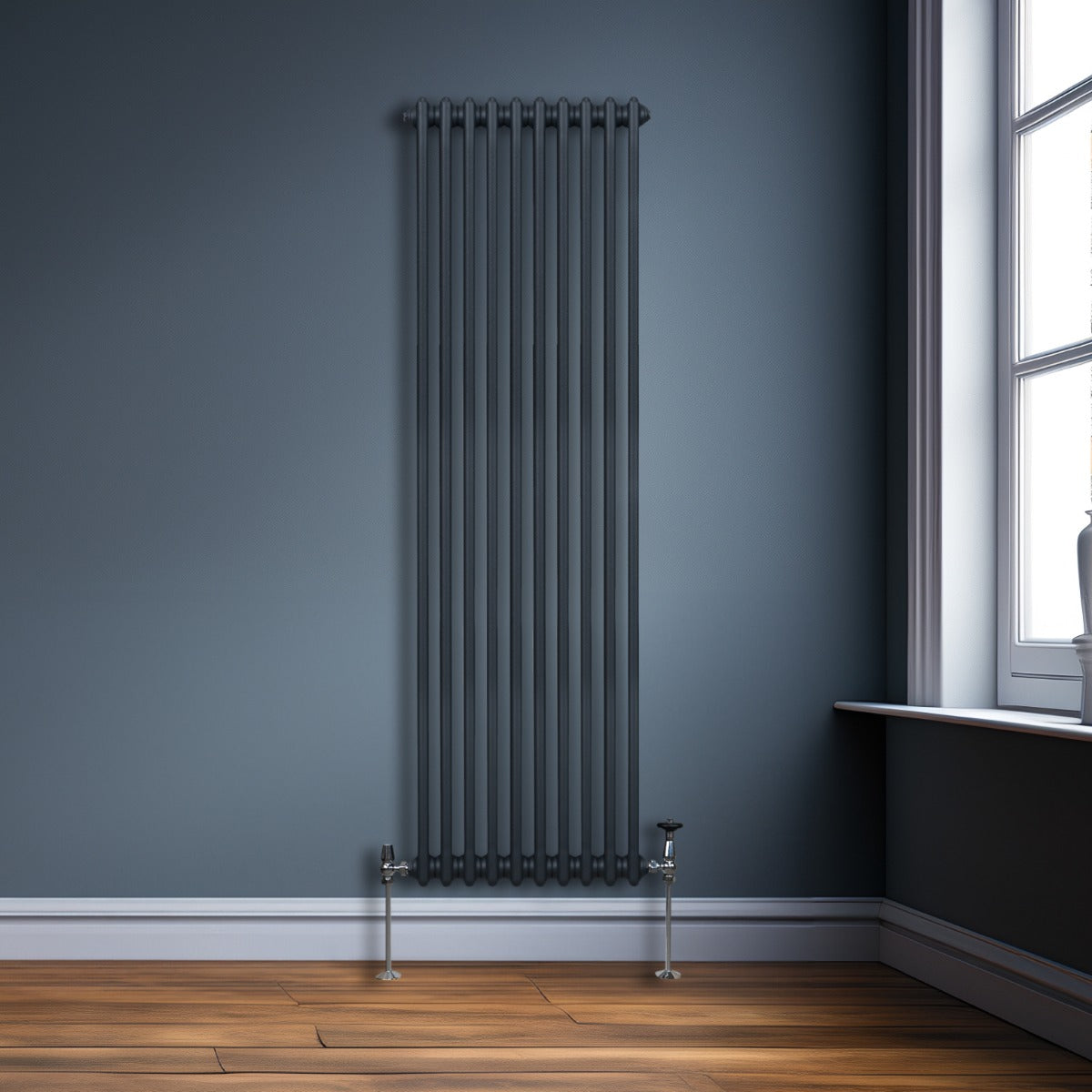 Traditional 2 Column Radiator - 1800 x 472mm - Anthracite Grey - Like New