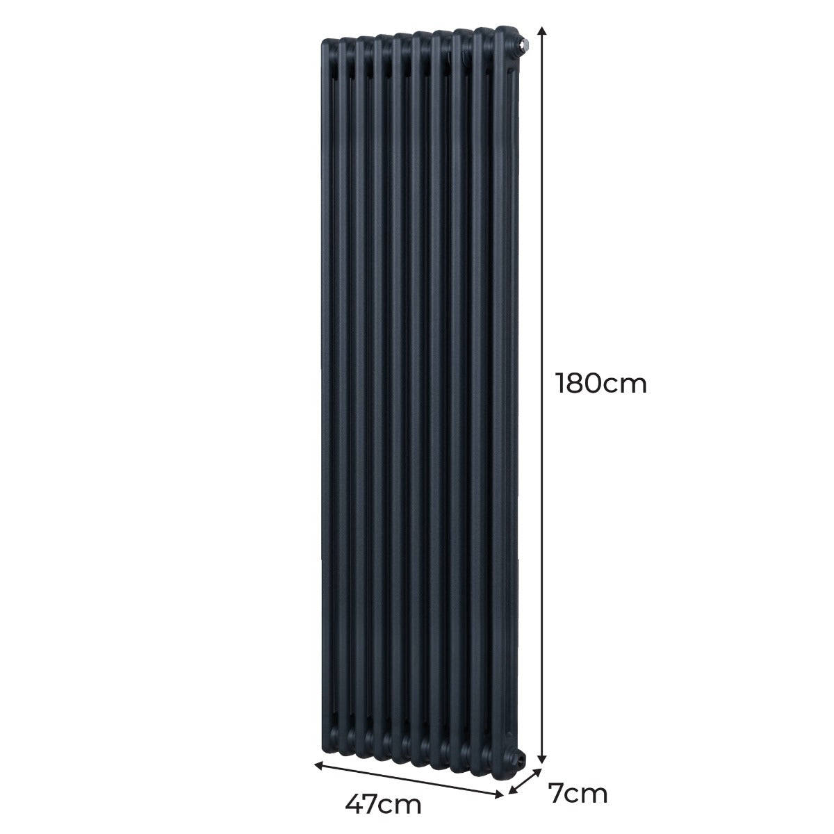 Traditional 2 Column Radiator - 1800 x 472mm - Anthracite Grey - Like New