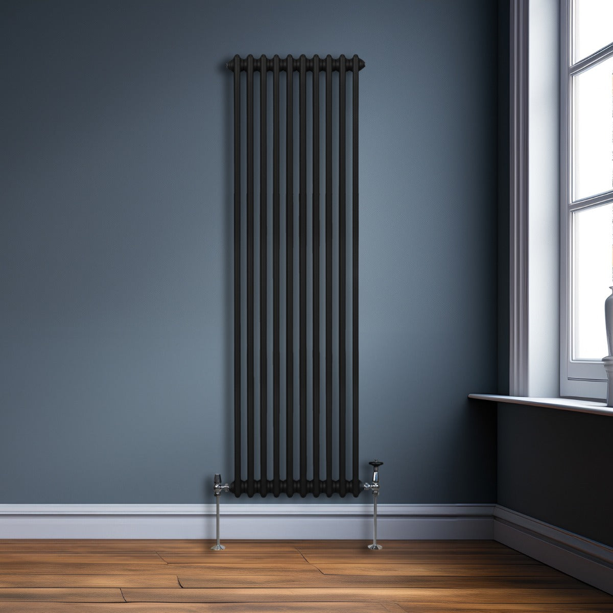 Traditional 2 Column Radiator - 1800 x 472mm - Black - Used - Acceptable