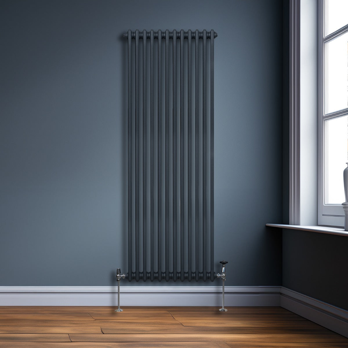 Traditional 2 Column Radiator - 1800 x 562mm - Anthracite Grey - Used - Acceptable