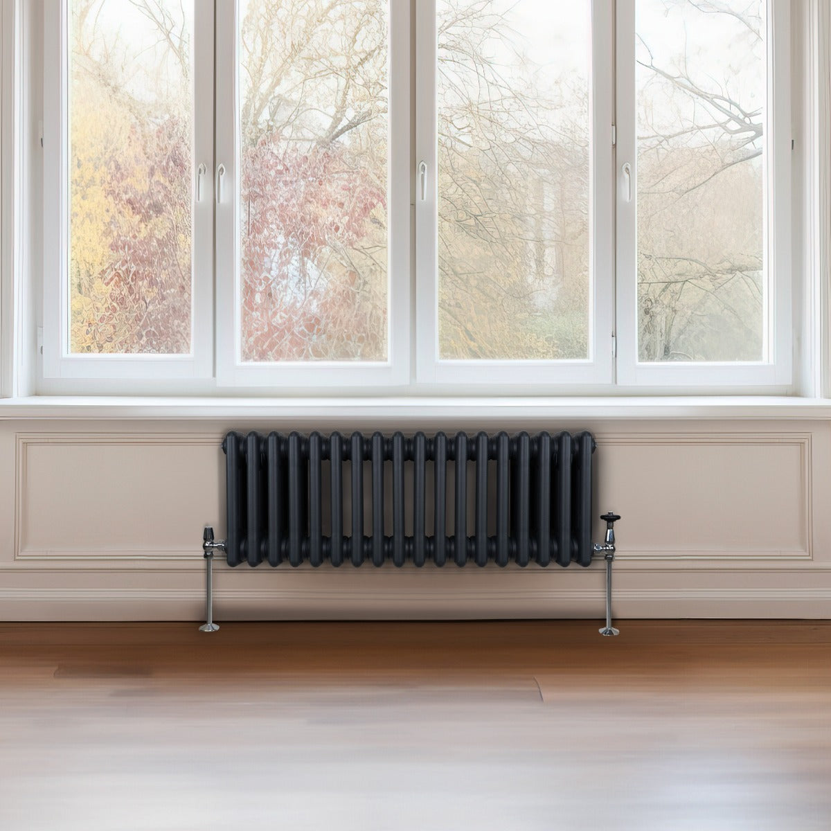 Traditional 3 Column Radiator - 300 x 832mm - Anthracite Grey - Used - Good
