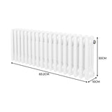 Traditional 3 Column Radiator - 300 x 832mm - White - Like New