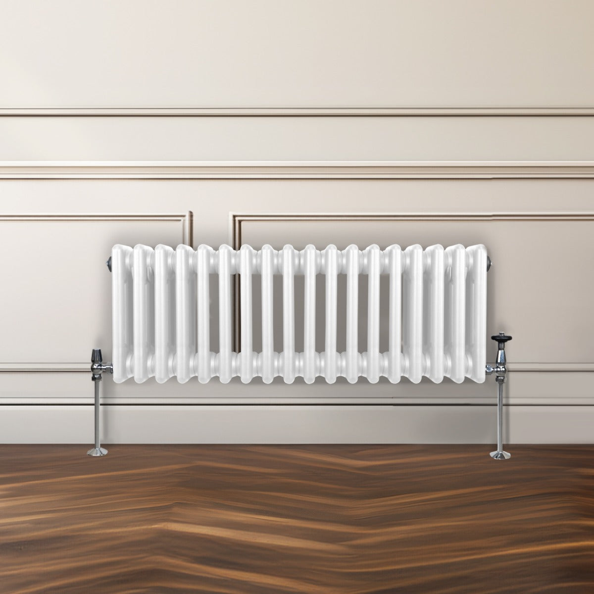 Traditional 3 Column Radiator - 300 x 832mm - White - Used - Good