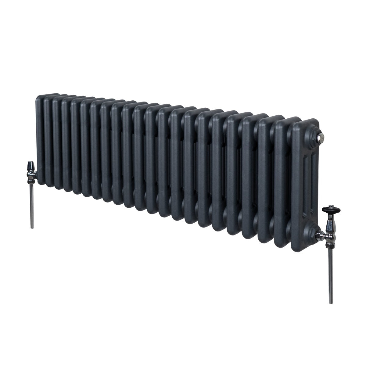 Traditional 3 Column Radiator - 300 x 1012mm - Anthracite Grey - Used - Very Good