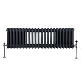 Traditional 3 Column Radiator - 300 x 1012mm - Anthracite Grey - Used - Very Good