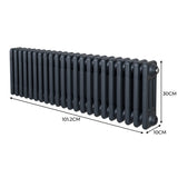 Traditional 3 Column Radiator - 300 x 1012mm - Anthracite Grey - Used - Very Good