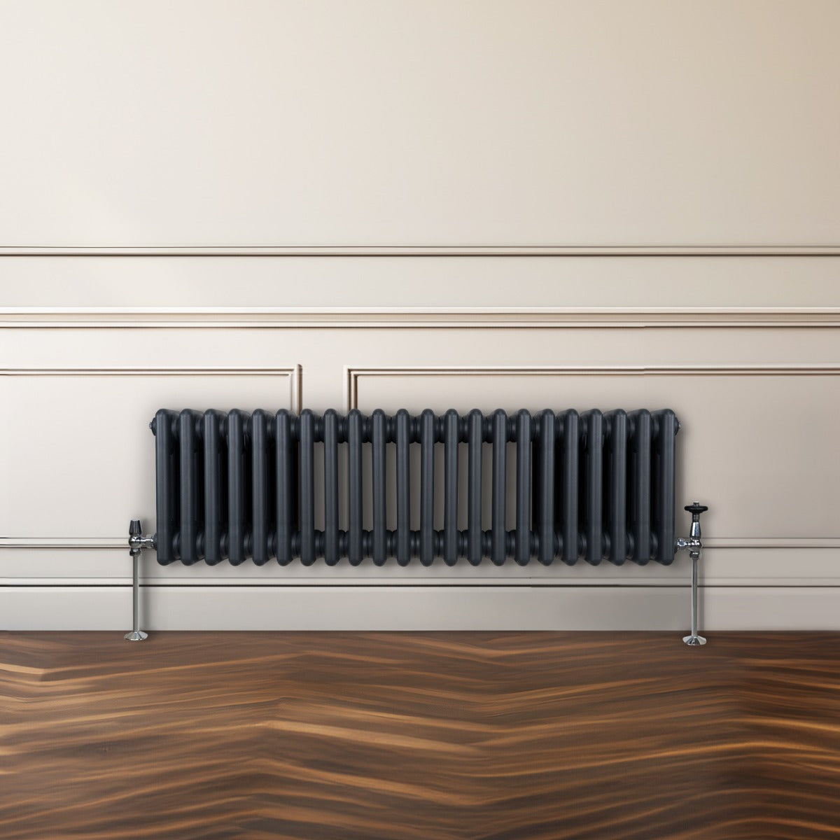 Traditional 3 Column Radiator - 300 x 1012mm - Anthracite Grey - Used - Very Good