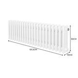 Traditional 3 Column Radiator - 300 x 1012mm - White - Used - Very Good