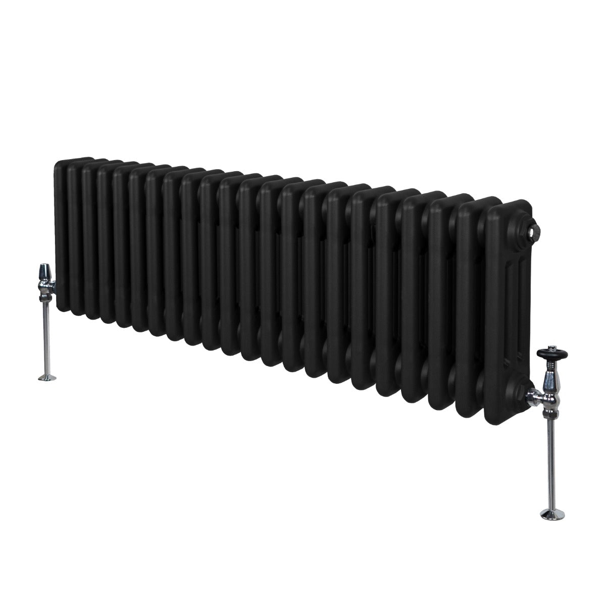 Traditional 3 Column Radiator - 300 x 1012mm - Black - Used - Very Good