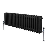 Traditional 3 Column Radiator - 300 x 1012mm - Black - Used - Very Good