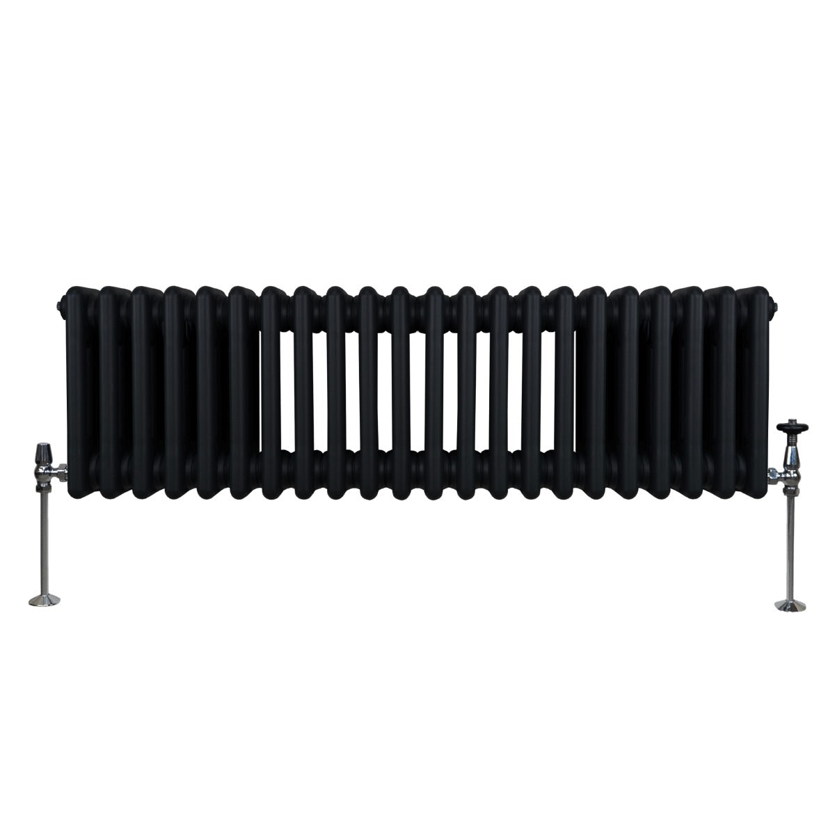 Traditional 3 Column Radiator - 300 x 1012mm - Black - Used - Very Good