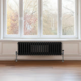 Traditional 3 Column Radiator - 300 x 1012mm - Black - Used - Very Good