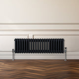 Traditional 3 Column Radiator - 300 x 1012mm - Black - Used - Very Good