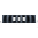 Traditional 3 Column Radiator - 300 x 1192mm - Anthracite Grey - Used - Very Good