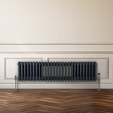 Traditional 3 Column Radiator - 300 x 1192mm - Anthracite Grey - Used - Acceptable