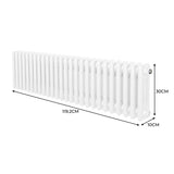 Traditional 3 Column Radiator - 300 x 1192mm - White - Used - Very Good