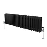 Traditional 3 Column Radiator - 300 x 1192mm - Black - Used - Very Good