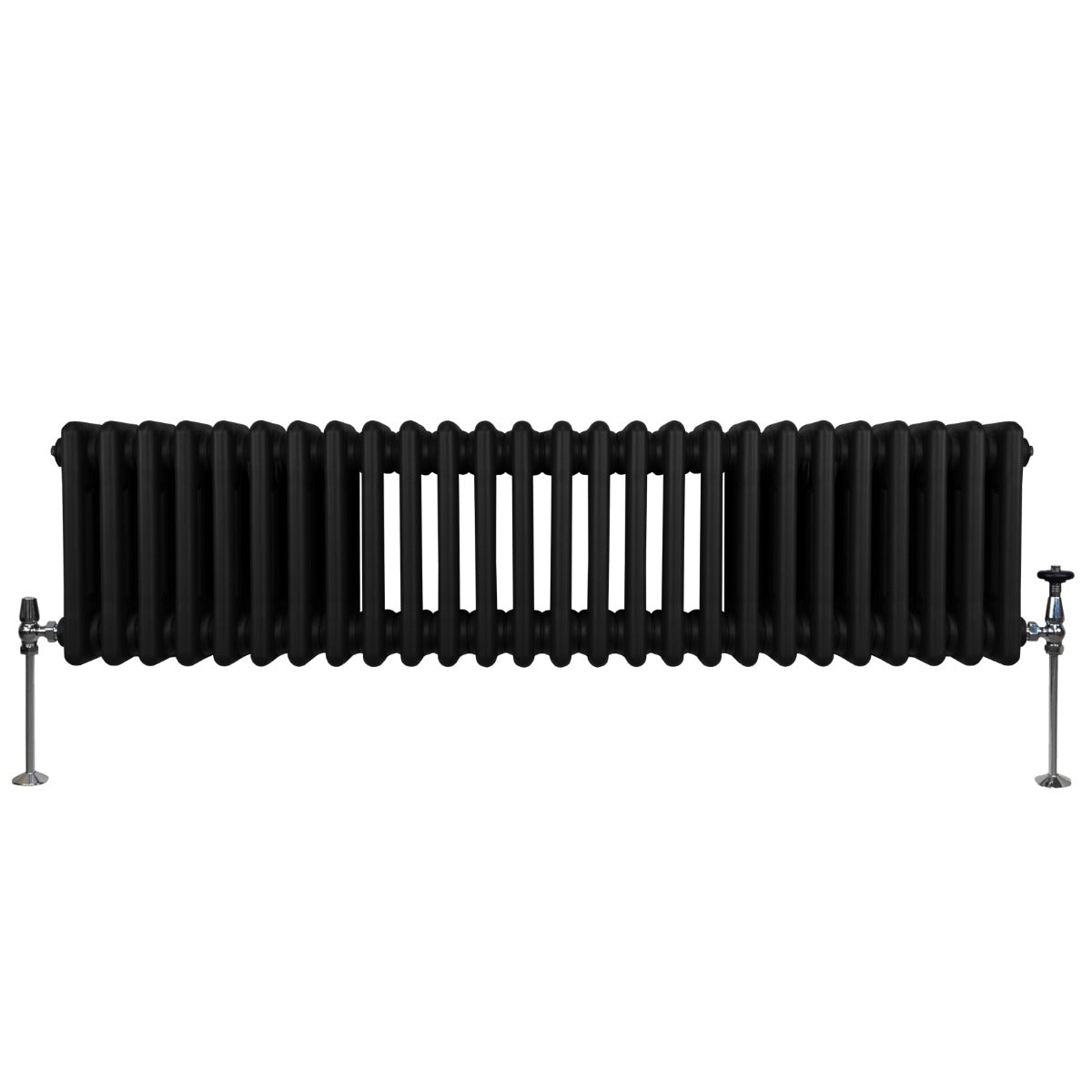 Traditional 3 Column Radiator - 300 x 1192mm - Black - Used - Acceptable