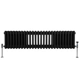 Traditional 3 Column Radiator - 300 x 1192mm - Black - Used - Acceptable