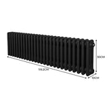 Traditional 3 Column Radiator - 300 x 1192mm - Black - Used - Acceptable