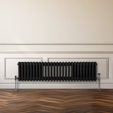Traditional 3 Column Radiator - 300 x 1192mm - Black - Used - Very Good