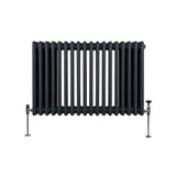 Traditional 3 Column Radiator - 600 x 832mm - Anthracite Grey - Used - Very Good