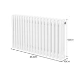 Traditional 3 Column Radiator - 600 x 832mm - White - Used - Acceptable