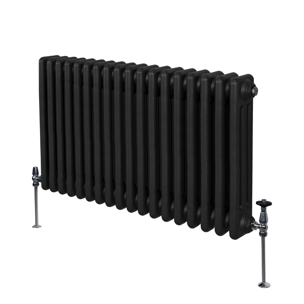 Traditional 3 Column Radiator - 600 x 832mm - Black - Used - Good