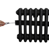 Traditional 3 Column Radiator - 600 x 832mm - Black - Like New