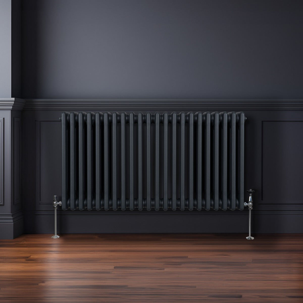 Traditional 3 Column Radiator - 600 x 1012mm - Anthracite Grey - Used - Good