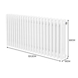 Traditional 3 Column Radiator - 600 x 1012mm - White - Used - Very Good