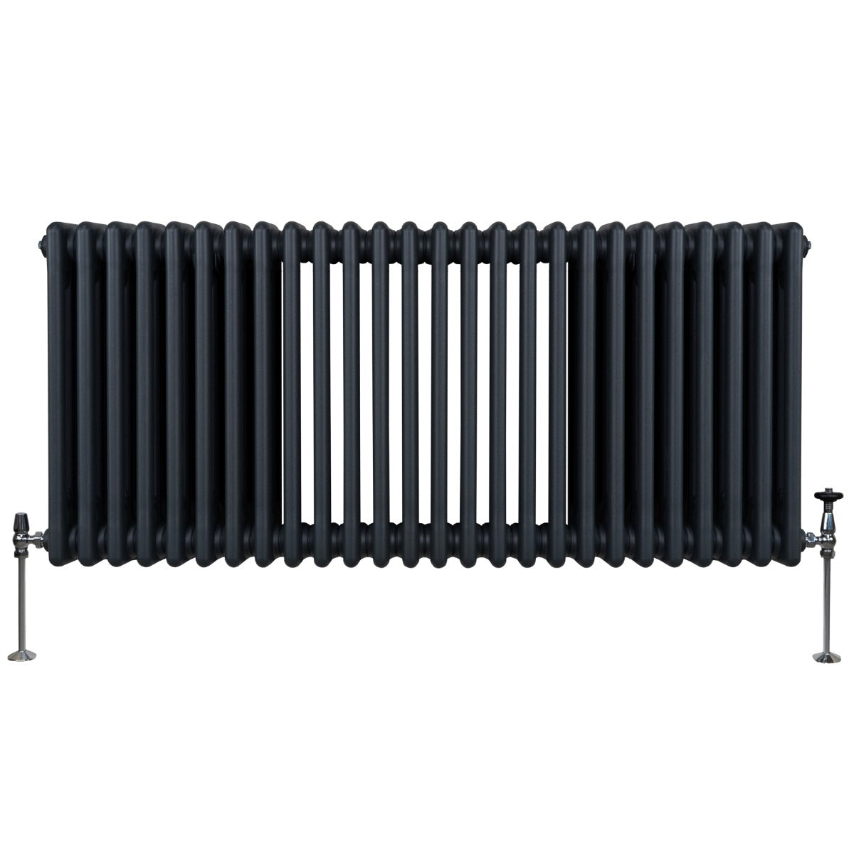 Traditional 3 Column Radiator - 600 x 1192mm - Anthracite Grey - Used - Good