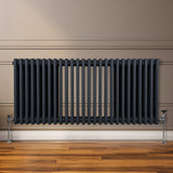 Traditional 3 Column Radiator - 600 x 1192mm - Anthracite Grey - Used - Good