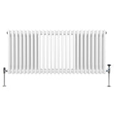 Traditional 3 Column Radiator - 600 x 1192mm - White - Used - Good
