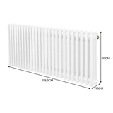 Traditional 3 Column Radiator - 600 x 1192mm - White - Used - Good