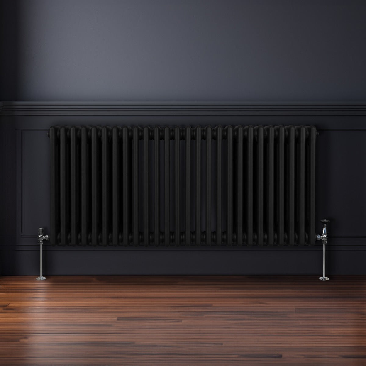 Traditional 3 Column Radiator - 600 x 1192mm - Black - Used - Very Good